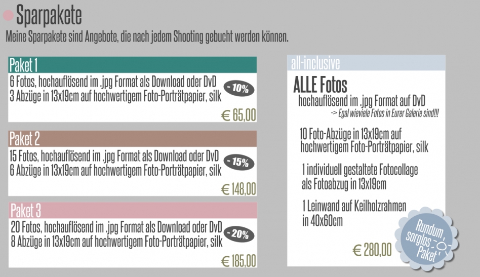 Preisliste-Sparpakete